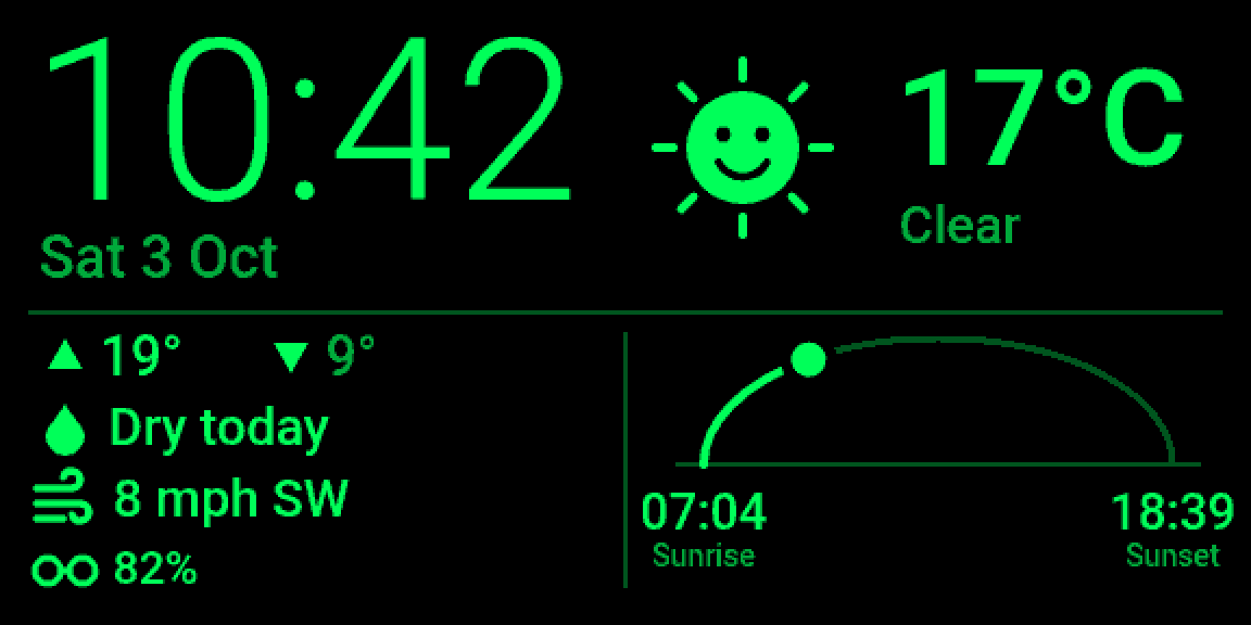 One tap for the day ahead - shown as it appears on the G2 glasses